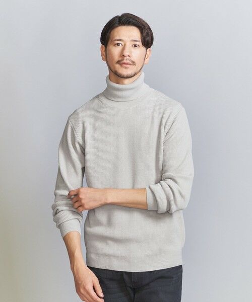 【WEB限定 WARDROBE SMART】マシーンウォッシャブル ウールミックス アゼ タートルネック