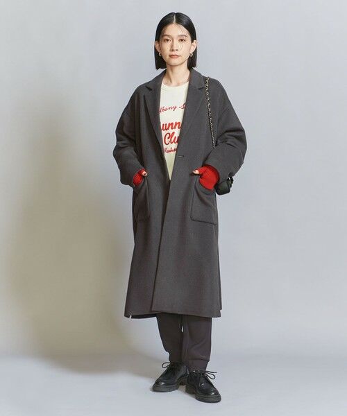 美品 ABYTS エーバイティーエス コート サイズ:2 ウール リバー コート WOOL RIVER COAT ABYTS-002 メルトン チェスター ネイビー 紺 アウター ジャケット【メンズ】