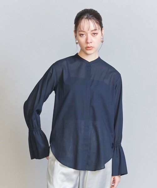 セール】 コットンシフォンドビー フレアスリーブ シャツ （シャツ 
