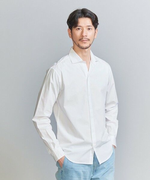 BEAUTY&YOUTH UNITED ARROWS / ビューティー&ユース ユナイテッドアローズ シャツ・ブラウス | 【WEB限定 WARDROBE SMART】コットン ポプリン  ハーフプラケット ワイドカラーシャツ | 詳細1