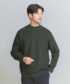 【WEB限定 WARDROBE SMART】マシーンウォッシュ ハイゲージ アゼ ジャケットネック ニット