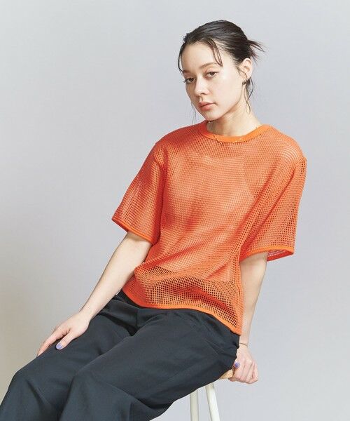 セール】 メッシュ クルーネック プルオーバー （カットソー 