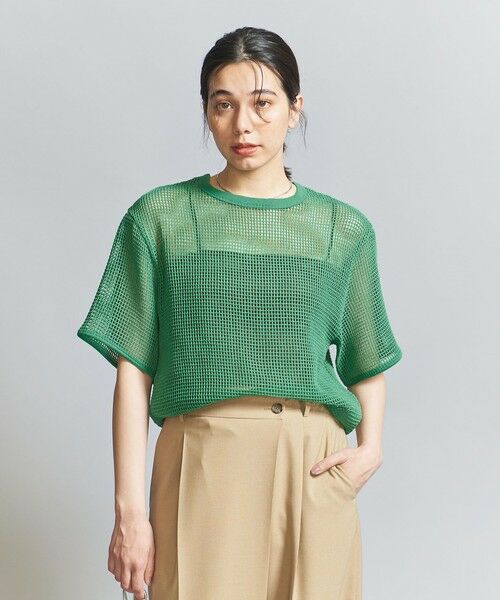 セール】 メッシュ クルーネック プルオーバー （カットソー  