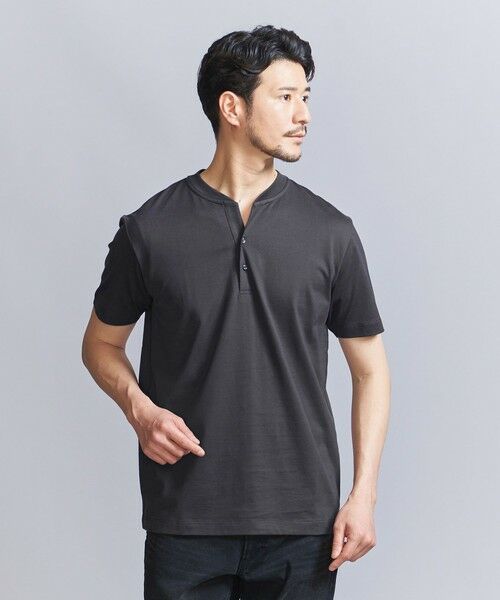 BEAUTY&YOUTH UNITED ARROWS / ビューティー&ユース ユナイテッドアローズ カットソー | 【WEB限定 WARDROBE SMART】クリア  ガスコットン ヘンリーネック カットソー【抗菌・防臭】 | 詳細18