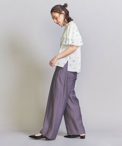 BEAUTY&YOUTH UNITED ARROWS / ビューティー&ユース ユナイテッドアローズ シャツ・ブラウス | 【WEB限定】ソリッド＆フラワー ティアードスリーブブラウス | 詳細16