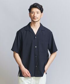 【WEB限定 WARDROBE SMART】テック シアサッカー オープンカラー シャツ