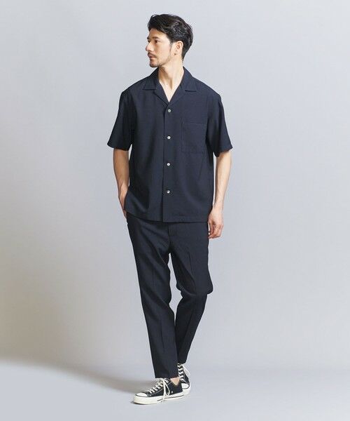 BEAUTY&YOUTH UNITED ARROWS / ビューティー&ユース ユナイテッドアローズ シャツ・ブラウス | 【WEB限定 WARDROBE SMART】テック シアサッカー オープンカラー シャツ | 詳細18