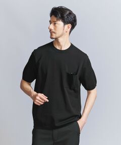 【WEB限定 WARDROBE SMART】マシーンウォッシュ 1ポケット ニット Tシャツ【抗菌・防臭】