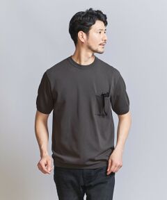 【WEB限定 WARDROBE SMART】マシーンウォッシュ 1ポケット ニット Tシャツ【抗菌・防臭】