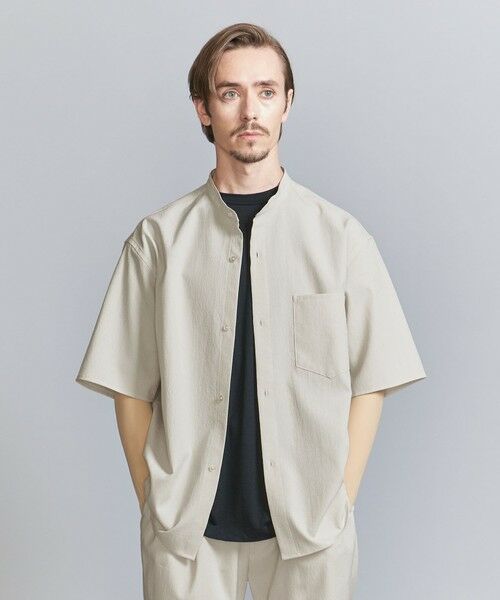 BEAUTY&YOUTH UNITED ARROWS / ビューティー&ユース ユナイテッドアローズ シャツ・ブラウス | KOMATSU PACK トロピカル バンドカラー ショートスリーブ シャツ -セットアップ対応 ストレッチ- | 詳細9