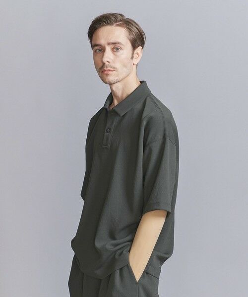 エア ドビー ワイドテーパード ポロシャツ -ストレッチ 吸水速乾性  