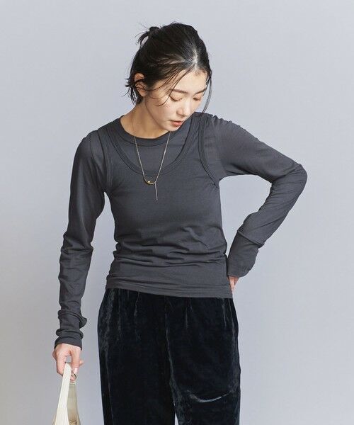 BEAUTY&YOUTH UNITED ARROWS / ビューティー&ユース ユナイテッドアローズ カットソー | シアー レイヤード カットソー Tシャツ | 詳細10