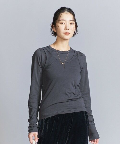 BEAUTY&YOUTH UNITED ARROWS / ビューティー&ユース ユナイテッドアローズ カットソー | シアー レイヤード カットソー Tシャツ | 詳細11