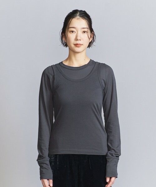 BEAUTY&YOUTH UNITED ARROWS / ビューティー&ユース ユナイテッドアローズ カットソー | シアー レイヤード カットソー Tシャツ | 詳細13