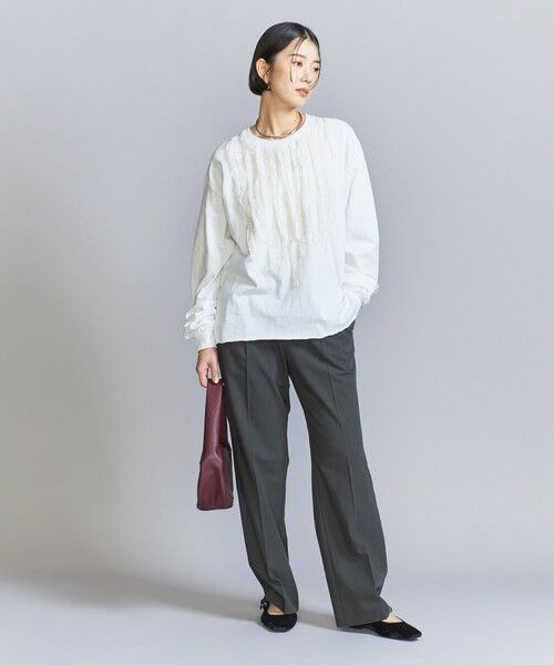 BEAUTY&YOUTH UNITED ARROWS / ビューティー&ユース ユナイテッドアローズ カットソー | ＜dahl'ia＞リメイク ロングスリーブ カットソー/ホワイト | 詳細3