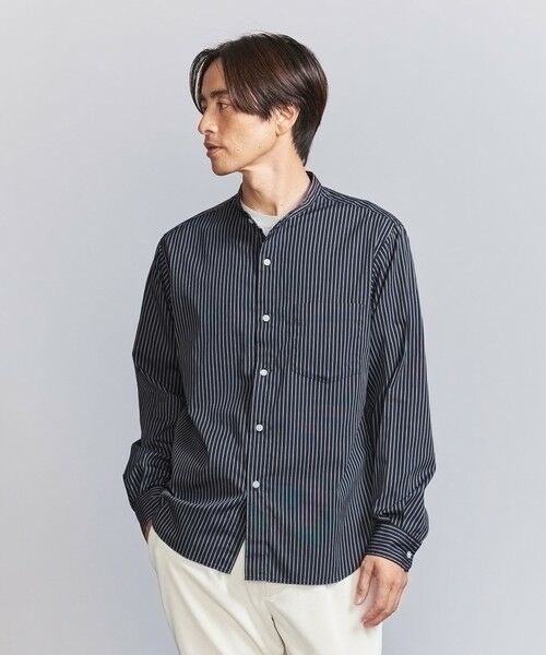 BEAUTY&YOUTH UNITED ARROWS / ビューティー&ユース ユナイテッドアローズ シャツ・ブラウス | 70/2 ブロード ストライプ バンドカラー リラックスレギュラー シャツ | 詳細6