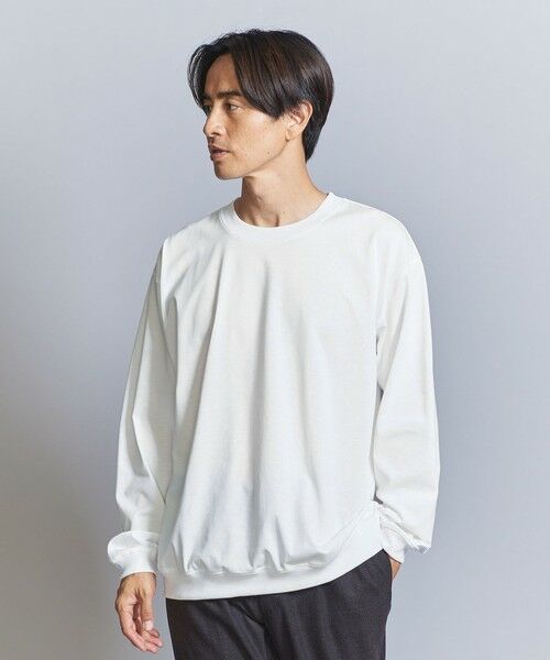 BEAUTY&YOUTH UNITED ARROWS / ビューティー&ユース ユナイテッドアローズ カットソー | ファイン グロッシー コットン スウェットTシャツ | 詳細1