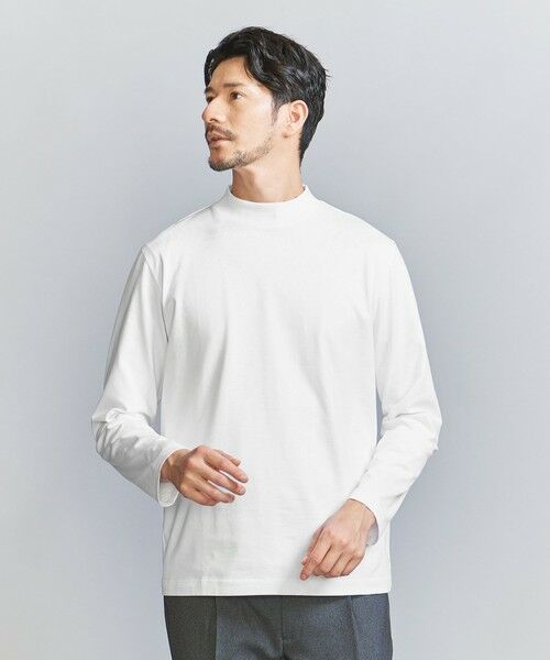 BEAUTY&YOUTH UNITED ARROWS / ビューティー&ユース ユナイテッドアローズ カットソー | 【WEB限定 WARDROBE SMART】クリア ガスコットン モックネック カットソー【抗菌・防臭】 | 詳細1