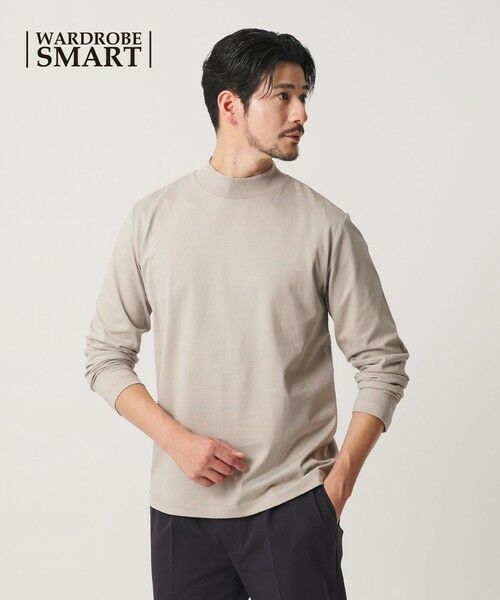 BEAUTY&YOUTH UNITED ARROWS / ビューティー&ユース ユナイテッドアローズ カットソー | 【WEB限定 WARDROBE SMART】クリア ガスコットン モックネック カットソー【抗菌・防臭】(BEIGE)