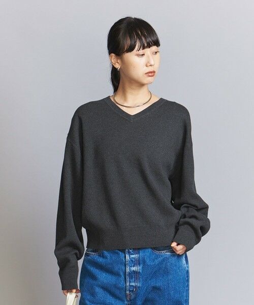 BEAUTY&YOUTH UNITED ARROWS / ビューティー&ユース ユナイテッドアローズ ニット・セーター | ソフトコットン Vネック スムース ニットプルオーバー -ウォッシャブル- | 詳細5