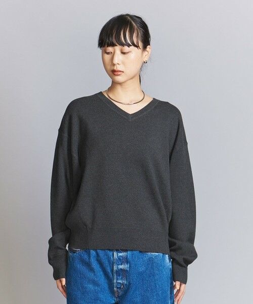 BEAUTY&YOUTH UNITED ARROWS / ビューティー&ユース ユナイテッドアローズ ニット・セーター | ソフトコットン Vネック スムース ニットプルオーバー -ウォッシャブル- | 詳細7