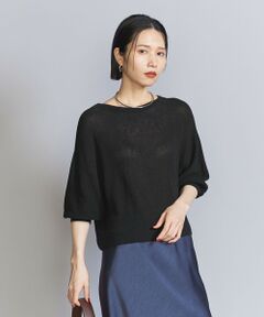 <b>■WEB限定展開商品■</b><br><br><b>前後2WAYで着回しの幅が広がる、シンプル6分袖ニット。</b><br><br>■デザイン<br>身頃と袖をたっぷりととった6分袖ニットプルオーバー。<br>袖口のリブがふんわりとしたフォルムを引き立たせ、女性らしい印象をプラス。<br>首回りはクルーネックと浅めのV開きの前後2WAY仕様で、異なる表情を楽しめます。<br>すとんと着るだけで決まるワイド＆ショートのデザインで、暑い時期にも取り入れやすい点も魅力的。<br>着回しに便利なブラックとグレーに、差し色2色を加えた豊富なカラーバリエーションをご用意しています。<br><br>■素材<br>レーヨンとコットンのブレンド糸をあぜ編みで仕上げました。<br>やや透け感のある軽やかな風合いです。<br><br>■コーディネート<br>カットソー感覚で一枚でさっと着られるシンプルさが魅力の一着。<br>トレンドのワイドパンツからすっきりとしたIラインスカートまで、どんなボトムにも好相性。<br>同素材でお作りしているスカートとのセットアップコーデも一押しです。<br><br>・同素材でスカート（対象品番：16246993908）のご用意もございます。<br><p style=display:none>#秋服</p><br>============================<br>裏地：なし<br>透け感：ややあり<br>光沢感：なし<br>ケア方法：ドライクリーニング<br>============================<br><br>【注意事項】<br>※商品を使用前に、タグ等に記載されている「取り扱い上の注意書き」、「洗濯表示」を必ずご確認ください。<br>※商品画像は、光の当たり具合やパソコンなどの閲覧環境により、実際の色味と異なって見える場合がございます。あらかじめご了承ください。<br>※商品の色味の目安は、商品単体の画像をご参照ください。<br>※画像の商品はサンプルです。<br><br>お問い合わせの際は、ユナイテッドアローズ カスタマーサービスデスクまで下記の品名/品番をお申し付け下さい。<br>品名：by  VIS CTN AZE6L 品番：16136993670