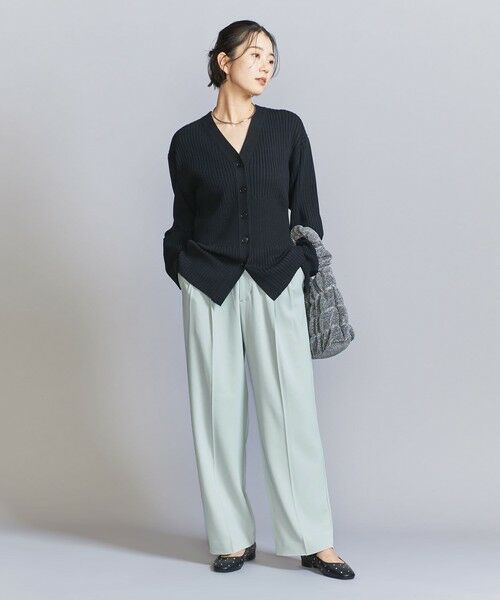 BEAUTY&YOUTH UNITED ARROWS / ビューティー&ユース ユナイテッドアローズ スラックス・ドレスパンツ | 【WEB限定】バックゴム ツイル タックワイドパンツ -ウォッシャブル- | 詳細3