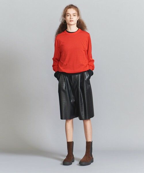 BEAUTY&YOUTH UNITED ARROWS / ビューティー&ユース ユナイテッドアローズ ショート・ハーフ・半端丈パンツ | フェイククロコレザー ショーツ | 詳細4