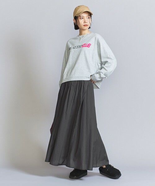 BEAUTY&YOUTH UNITED ARROWS / ビューティー&ユース ユナイテッドアローズ ロング・マキシ丈スカート | 【WEB限定】ナイロンコットン タックギャザースカート -ウォッシャブル- | 詳細3