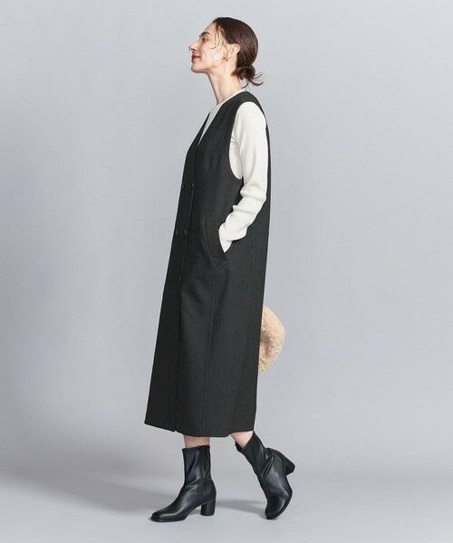 BEAUTY&YOUTH UNITED ARROWS / ビューティー&ユース ユナイテッドアローズ ロング・マキシ丈ワンピース | ヘリンボーン ジャンパースカート＆ジレ -2WAY- | 詳細2