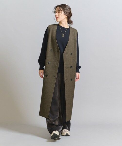 BEAUTY&YOUTH UNITED ARROWS / ビューティー&ユース ユナイテッドアローズ ロング・マキシ丈ワンピース | ヘリンボーン ジャンパースカート＆ジレ -2WAY- | 詳細19