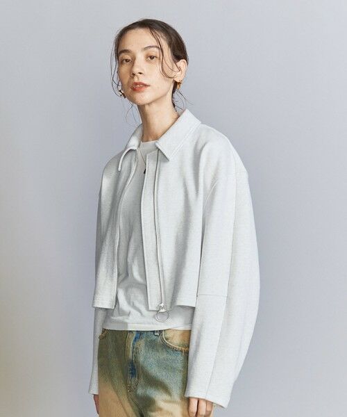 BEAUTY&YOUTH UNITED ARROWS / ビューティー&ユース ユナイテッドアローズ カーディガン・ボレロ | 裏毛 クロップド ジップカーディガン | 詳細12