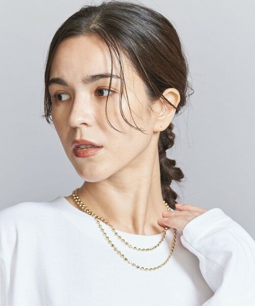 BEAUTY&YOUTH UNITED ARROWS / ビューティー&ユース ユナイテッドアローズ ネックレス・ペンダント・チョーカー | メタル イビツ スクエアボール 2連 ネックレス | 詳細1