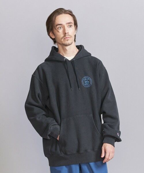 BEAUTY&YOUTH UNITED ARROWS / ビューティー&ユース ユナイテッドアローズ カットソー | 【別注】 ＜CHAMPION＞ ワンポイント ロゴ スウェット フーディ | 詳細1