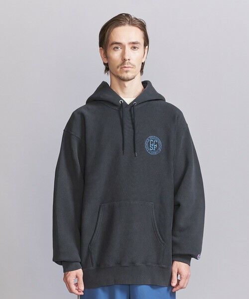 BEAUTY&YOUTH UNITED ARROWS / ビューティー&ユース ユナイテッドアローズ カットソー | 【別注】 ＜CHAMPION＞ ワンポイント ロゴ スウェット フーディ | 詳細3