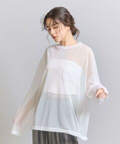 ＜Charcoal＞メッシュ ロングスリーブ Tシャツ