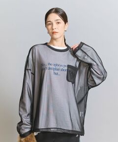 ＜Charcoal＞メッシュ ロングスリーブ Tシャツ