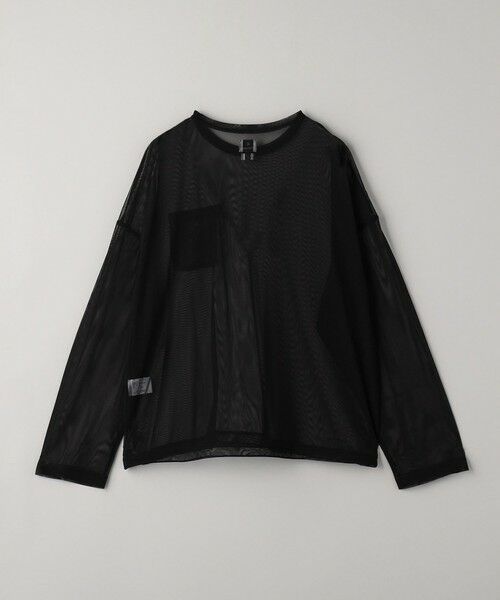 BEAUTY&YOUTH UNITED ARROWS / ビューティー&ユース ユナイテッドアローズ カットソー | ＜Charcoal＞メッシュ ロングスリーブ Tシャツ | 詳細4