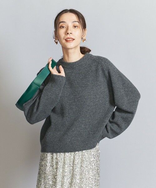 BEAUTY&YOUTH UNITED ARROWS / ビューティー&ユース ユナイテッドアローズ ニット・セーター | ウールカシミヤ アクアラグランクルーネックニット | 詳細1