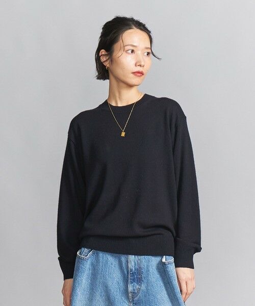 BEAUTY&YOUTH UNITED ARROWS / ビューティー&ユース ユナイテッドアローズ ニット・セーター | ウールカシミヤ天竺 クルーネック ニット プルオーバー -ウォッシャブル- | 詳細1