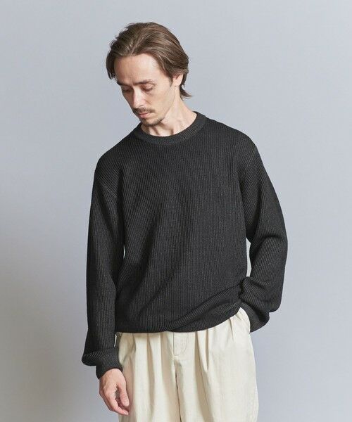 BEAUTY&YOUTH UNITED ARROWS / ビューティー&ユース ユナイテッドアローズ ニット・セーター | フェード アゼ クルーネック ニット -ウォッシャブル- | 詳細3