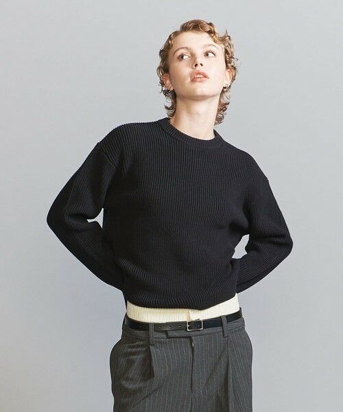 BEAUTY&YOUTH UNITED ARROWS / ビューティー&ユース ユナイテッドアローズ ニット・セーター | 【WEB限定】ウォッシャブル アゼ ニット Tシャツ | 詳細1