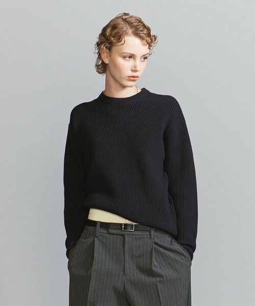 BEAUTY&YOUTH UNITED ARROWS / ビューティー&ユース ユナイテッドアローズ ニット・セーター | 【WEB限定】ウォッシャブル アゼ ニット Tシャツ | 詳細3