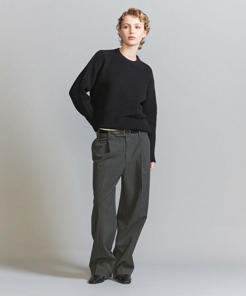 BEAUTY&YOUTH UNITED ARROWS / ビューティー&ユース ユナイテッドアローズ ニット・セーター | 【WEB限定】ウォッシャブル アゼ ニット Tシャツ | 詳細5