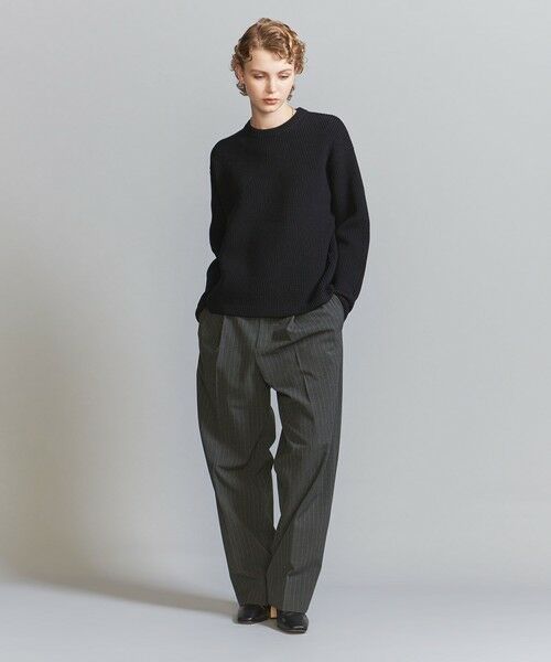 BEAUTY&YOUTH UNITED ARROWS / ビューティー&ユース ユナイテッドアローズ ニット・セーター | 【WEB限定】ウォッシャブル アゼ ニット Tシャツ | 詳細6