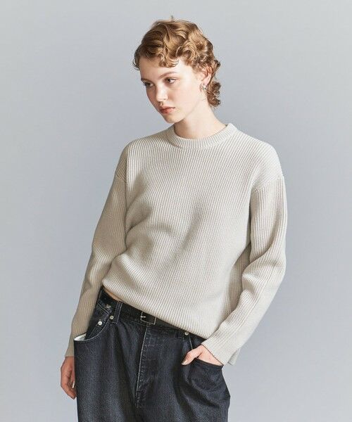 BEAUTY&YOUTH UNITED ARROWS / ビューティー&ユース ユナイテッドアローズ ニット・セーター | 【WEB限定】ウォッシャブル アゼ ニット Tシャツ | 詳細14