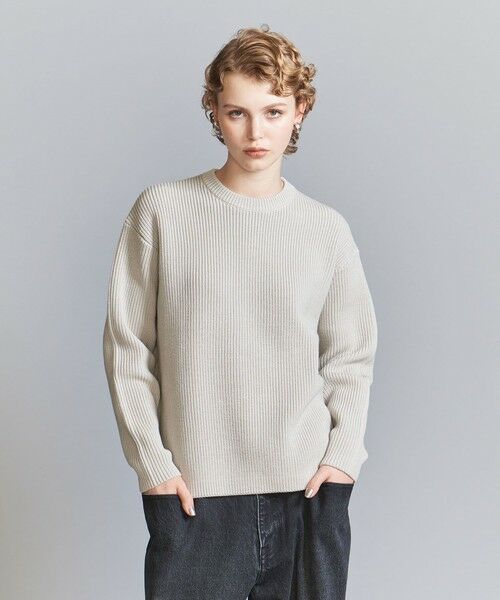 BEAUTY&YOUTH UNITED ARROWS / ビューティー&ユース ユナイテッドアローズ ニット・セーター | 【WEB限定】ウォッシャブル アゼ ニット Tシャツ | 詳細15