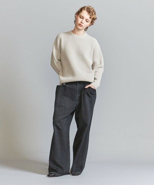 BEAUTY&YOUTH UNITED ARROWS / ビューティー&ユース ユナイテッドアローズ ニット・セーター | 【WEB限定】ウォッシャブル アゼ ニット Tシャツ | 詳細16