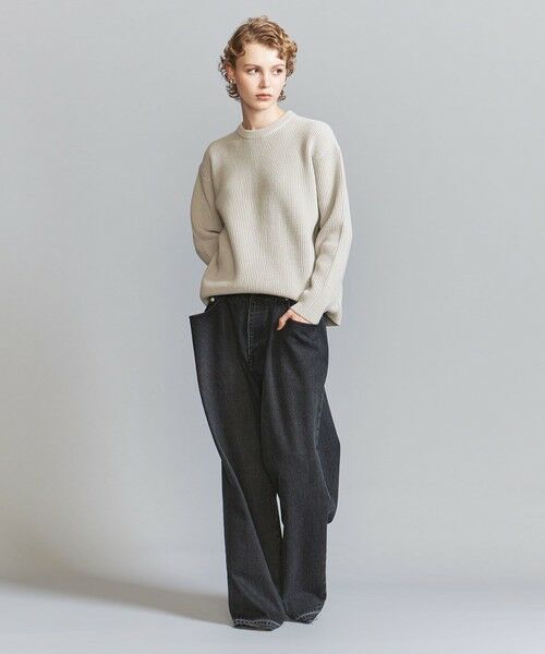 BEAUTY&YOUTH UNITED ARROWS / ビューティー&ユース ユナイテッドアローズ ニット・セーター | 【WEB限定】ウォッシャブル アゼ ニット Tシャツ | 詳細17