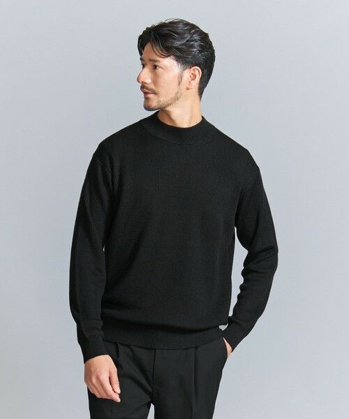 BEAUTY&YOUTH UNITED ARROWS / ビューティー&ユース ユナイテッドアローズ ニット・セーター | 【WEB限定 WARDROBE SMART】マシーンウォッシャブル ウールミックス アゼ モックネック | 詳細1